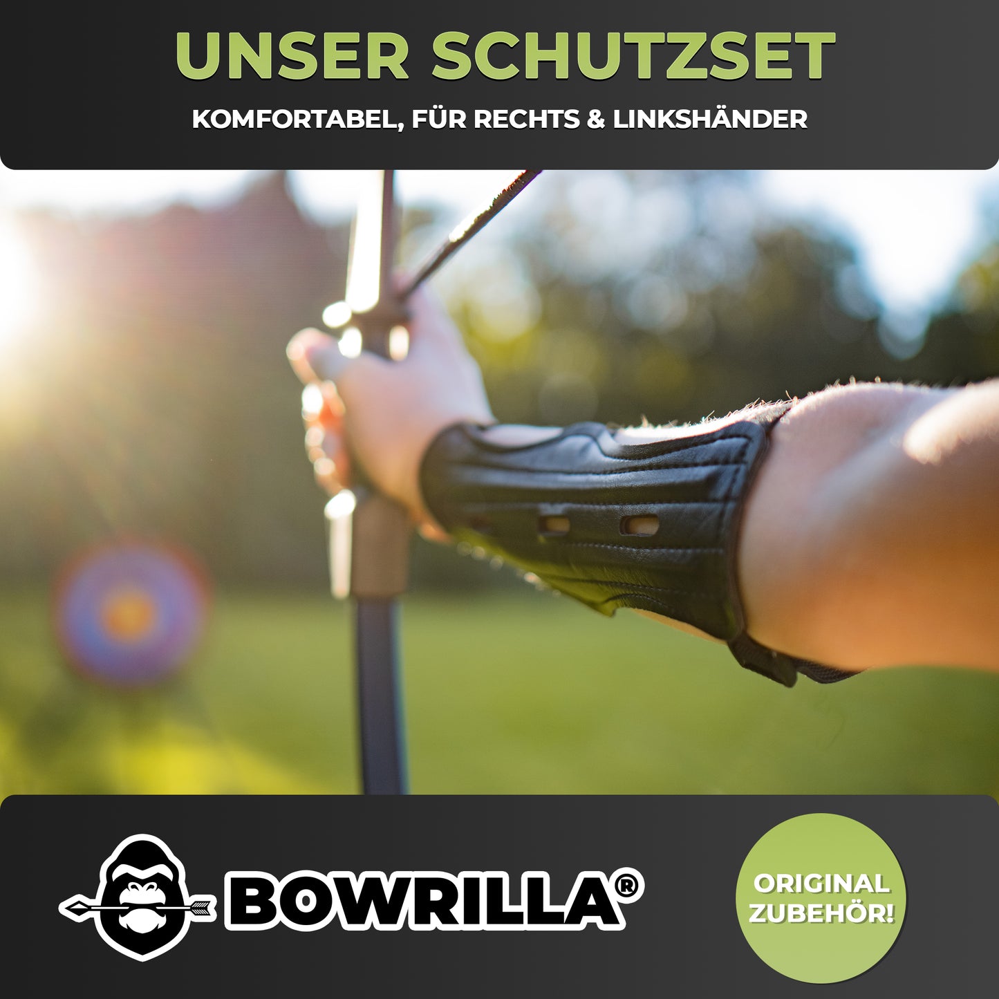 BOWRILLA Junior Arm Guard – Adjustable, Black, Synthetic Leather
