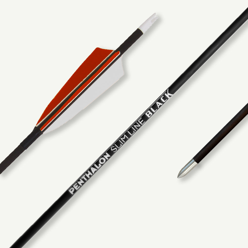 Penthalon Carbon Arrows Slim Line Black Natural Feathers