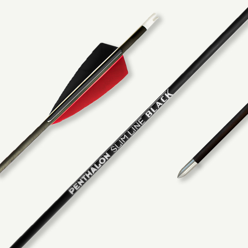 Penthalon Carbon Arrows Slim Line Black Natural Feathers