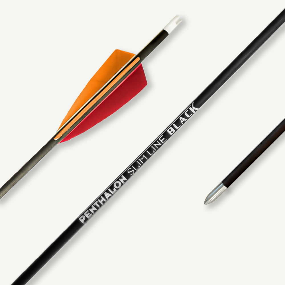 Penthalon Carbon Arrows Slim Line Black Natural Feathers