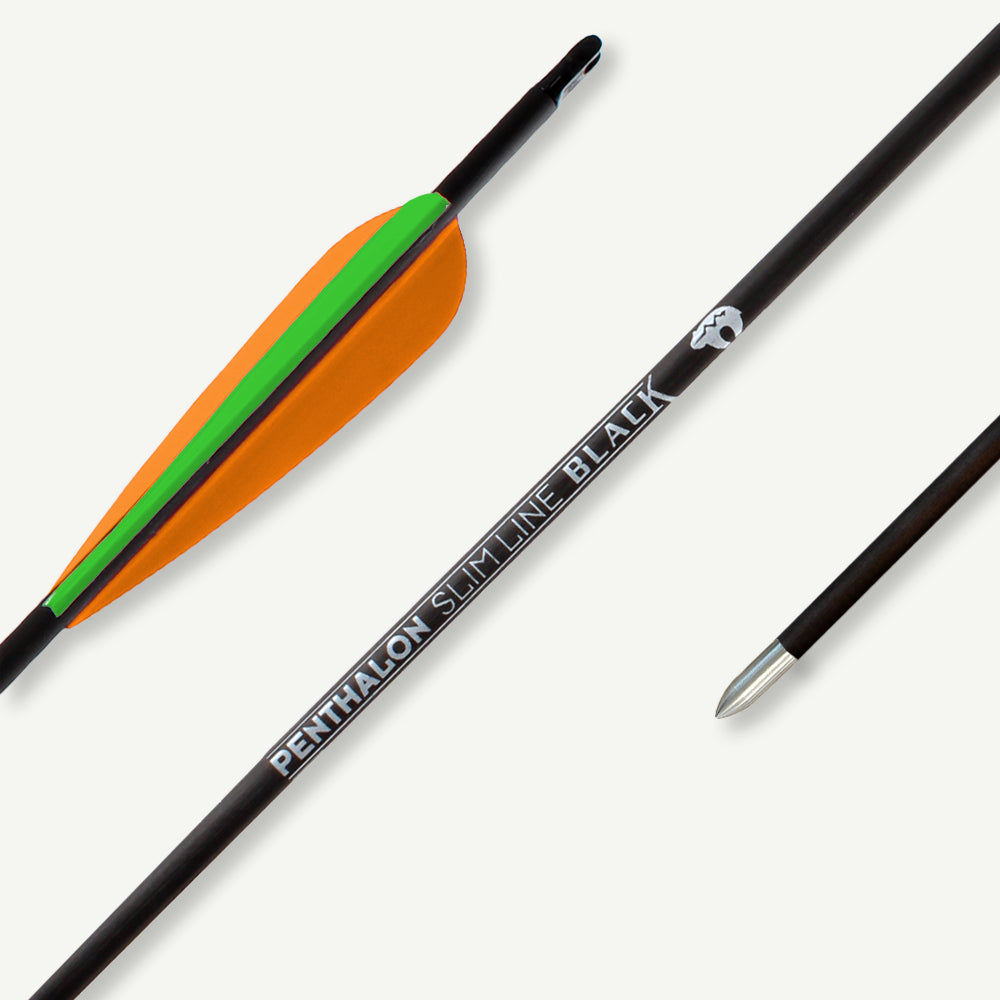 Penthalon Carbon Arrows Slim Line Black Fletches