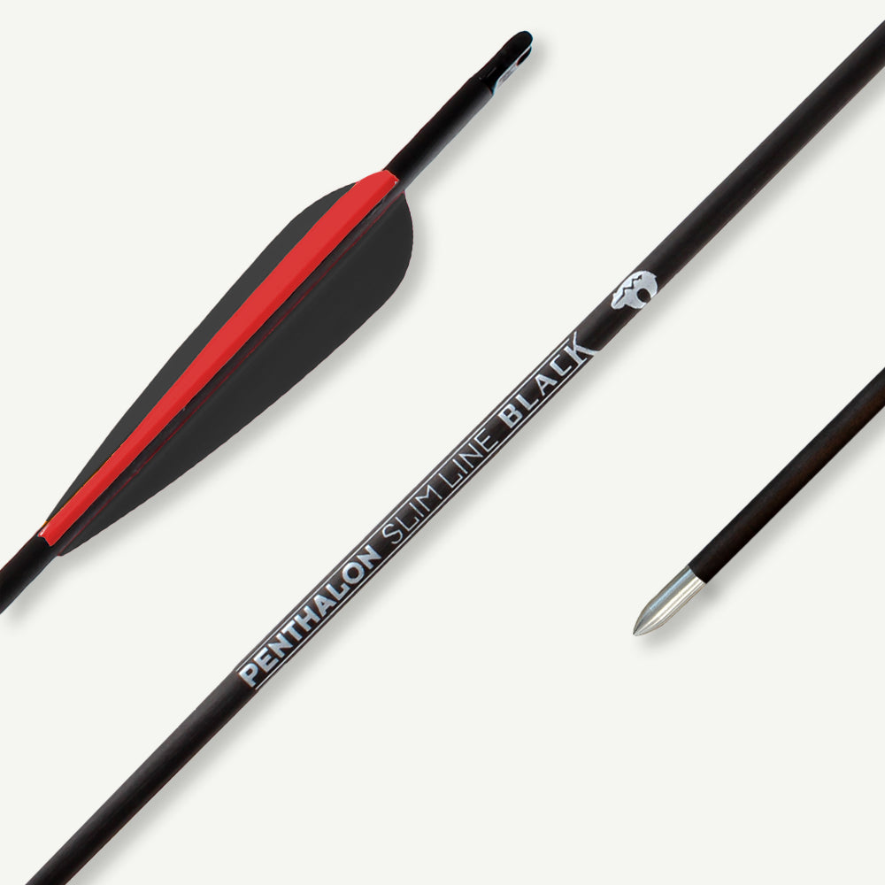 Penthalon Carbon Arrows Slim Line Black Fletches