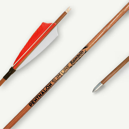 Penthalon Carbon Arrows Slim Line Bamboo Natural Feathers