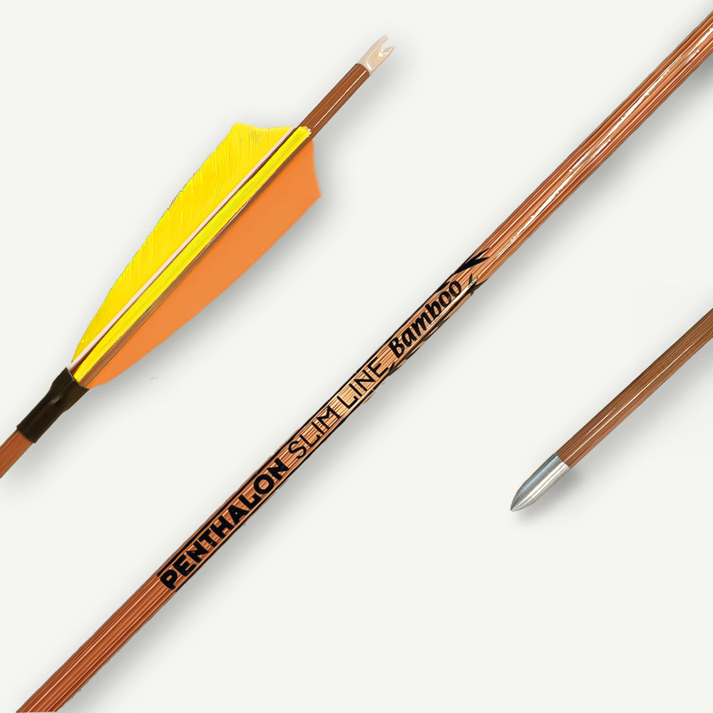 Penthalon Carbon Arrows Slim Line Bamboo Natural Feathers