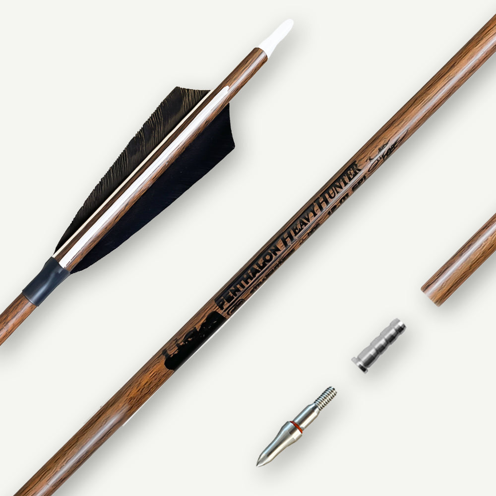 Penthalon Carbon Arrows Heavy Hunter Natural Feathers