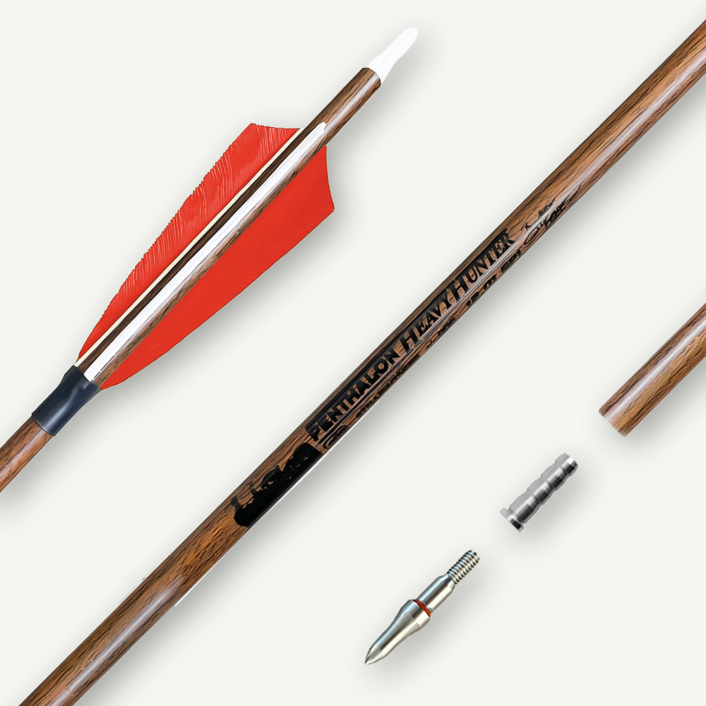 Penthalon Carbon Arrows Heavy Hunter Natural Feathers