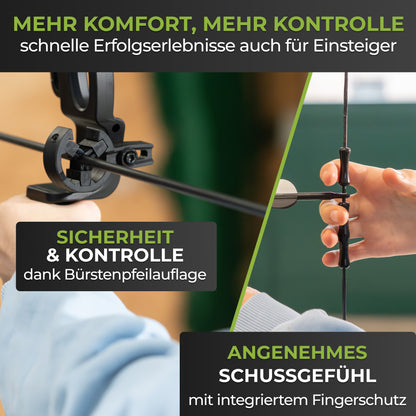 BOWRILLA Recurve Bow Set for Beginners Ages 8 and Up, 25 lbs, 6 Carbon Hybrid Arrows & 3 Targets