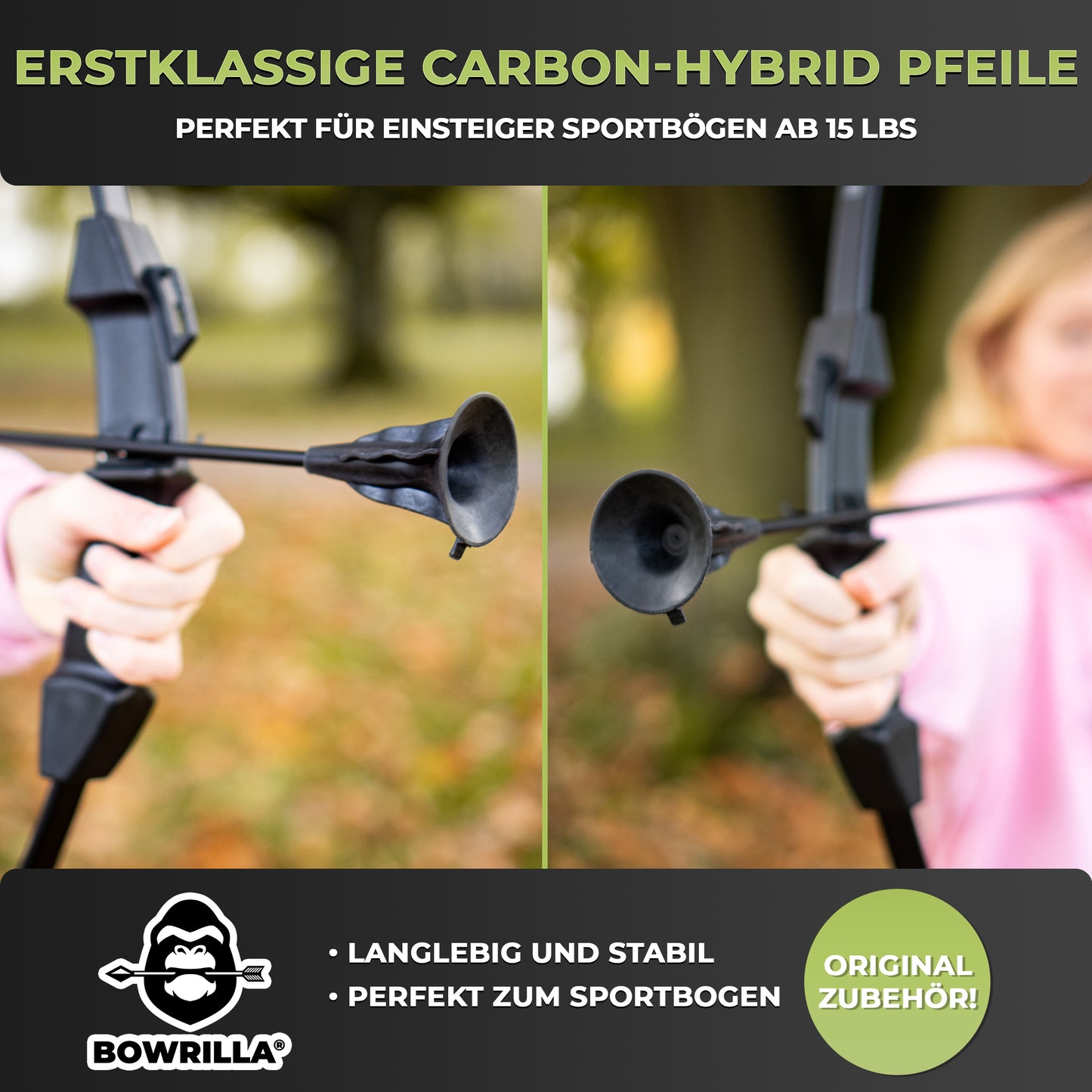 BOWRILLA 6er Set Pfeile mit Saugnapf