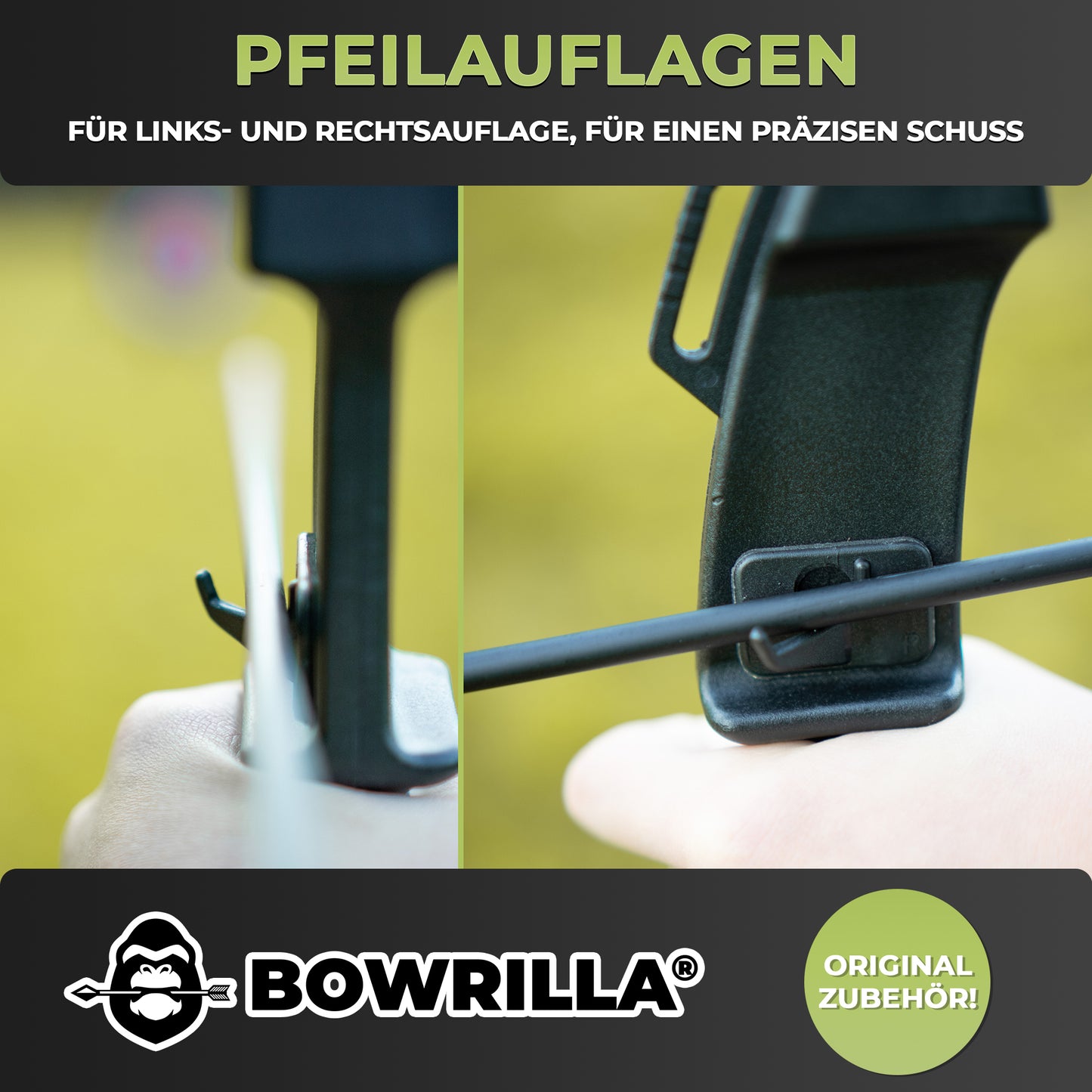 BOWRILLA Set of 6 Plastic Arrow Rests, Universal and Self-Adhesive