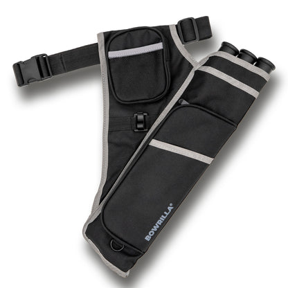 BOWRILLA Quiver with Adjustable Strap, 3 Tubes and Side Pockets