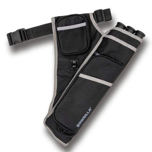 BOWRILLA Quiver with Adjustable Strap, 3 Tubes and Side Pockets